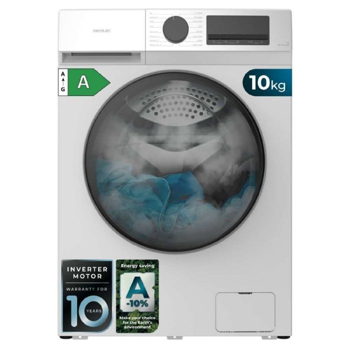Cecotec Lave-linge Bolero DressCode 10450 Inverter blanc capacité 10 kg et 1400 tr/min 16 programmes classe A -10 % - Cecotec