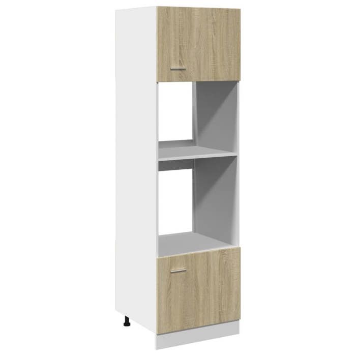 Soldes FlottantsSupport micro-ondes 1 PCS - Cabinet/Meuble bas de cuisine - Lyon Chêne Sonoma 60x57x207cm Bois dingénierie 6359