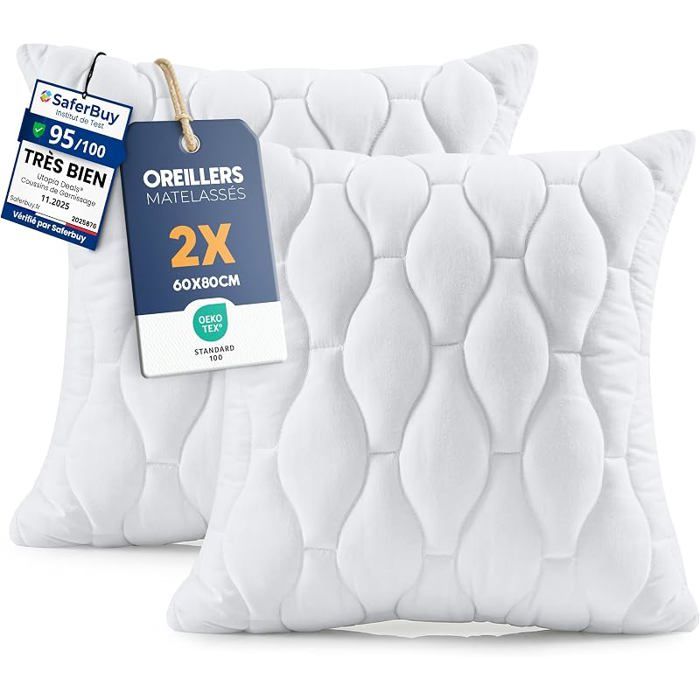 Rembourrage de Coussin rembourré oreillers de canapé (2 Blanc 60x80 cm) 2 Blanc