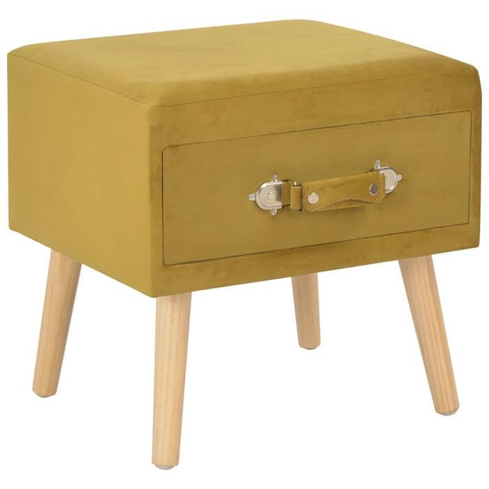 Table de chevet Moutarde 40x35x40 cm Velours - Cadre durable - design élégant(17560)