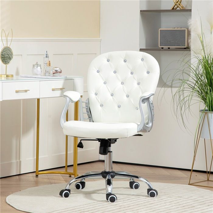 Chaise de bureau ergonomique blanche avec accoudoirs Chaise de bureau ergonomique blanche avec accoudoirs