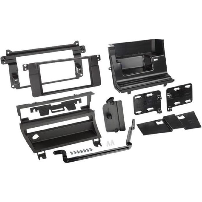 Kit 2DIN BMW serie 3 E46 - Facades autoradio et 1 bouton - Noir - ADNAuto