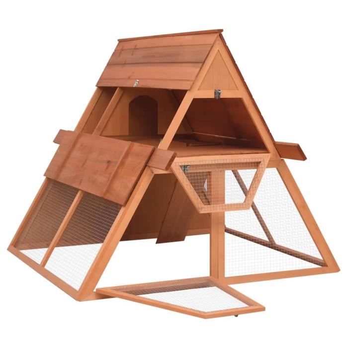 Comparer les prix de Clapier - AKO - 152x127x109,5 cm - Bois de sapin massif - Design en A - Pour petits animaux