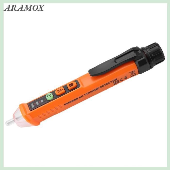 Stylo Testeur De Tension Sans Contact PEAKMETER PM8908C - Détection AC 12-1000V, Lampe Torche, Alarme Sonore Et Lumineuse - 8