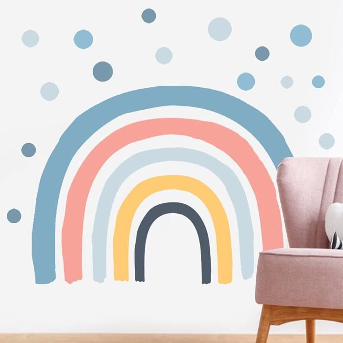 Lot De 2 Stickers Muraux Little Deco Pour Chambre De Bebe Arc En Ciel En Pvc 30 Cm X 90 Cm Autocollants Pour Chambre D Enfa A313 Cdiscount Maison
