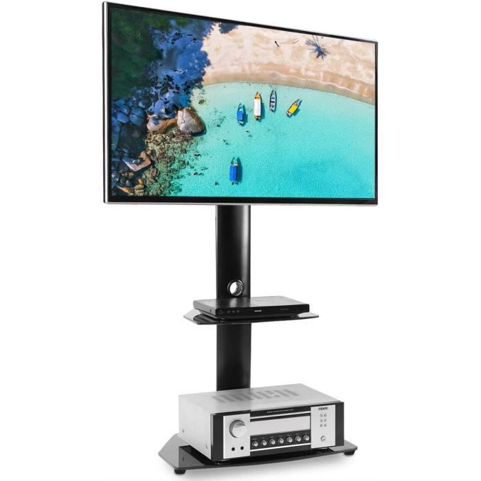 RFIVER Meuble TV Mobile Scandinave avec roulettes pour T/él/éviseurs et Rangement Bois Noyer TS5002