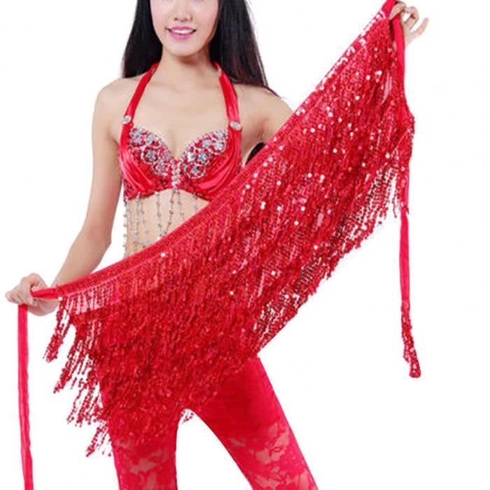 Ceinture De Danse Du Ventre Avec Pièces - Foulard De Hanche Pailleté, Réglable, 150 Cm - 8