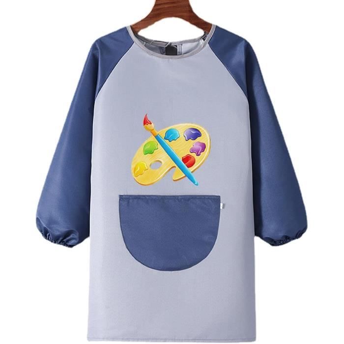 Tablier Peinture Enfant Imperméable Manches Longues - Taille 3-8 Ans - Pour Activités Créatives, Cuisine, École - Design Coloré