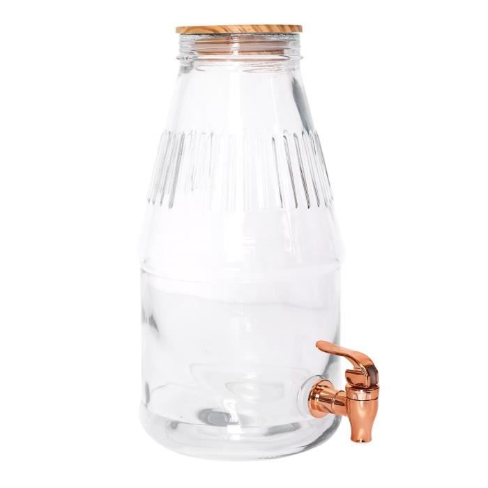 Relaxdays 2x distributeur de boissons 8 litres - distributeur d'eau en  verre - robinet