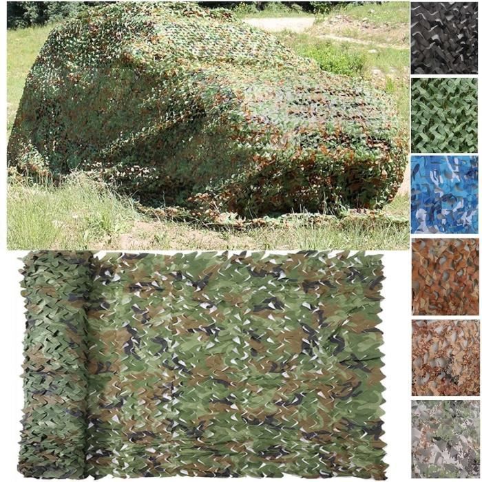 Filet Camouflage Renforcé 2.5x9m - Voile D'ombrage Extérieur - Pour Camping, Jardin Et Décoration