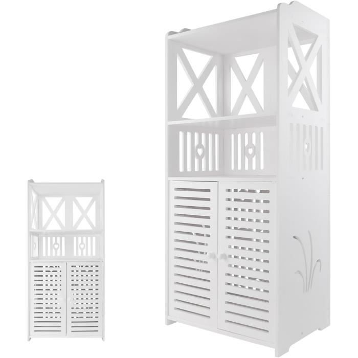 Armoire De Salle De Bain En PVC Avec 1 Porte, Meuble De Rangement Pour Salle De Bain, Couloir