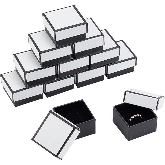 Nbeads 20 Pcs Boîtes à Bijoux En Carton, Coffrets En Papier Gris