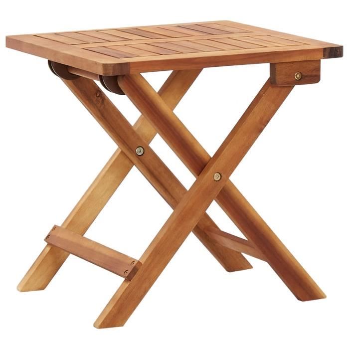KUO Table pliable de jardin 40x40x40 cm Bois dacacia massif 0054600546005