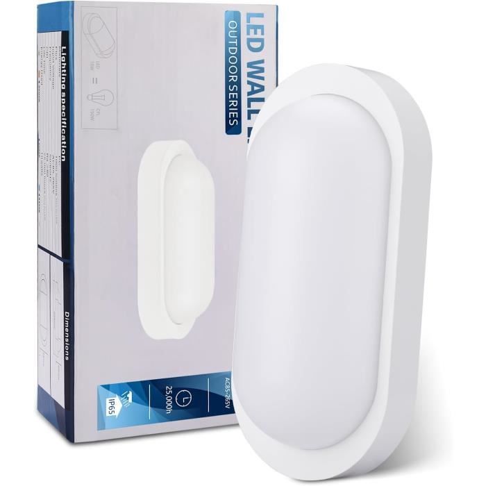 Corel Plafoniera Ovale LED, Lampada Da Parete 15W, Luce Naturale 4000K Protezione Ip65 221x131x68 Mm