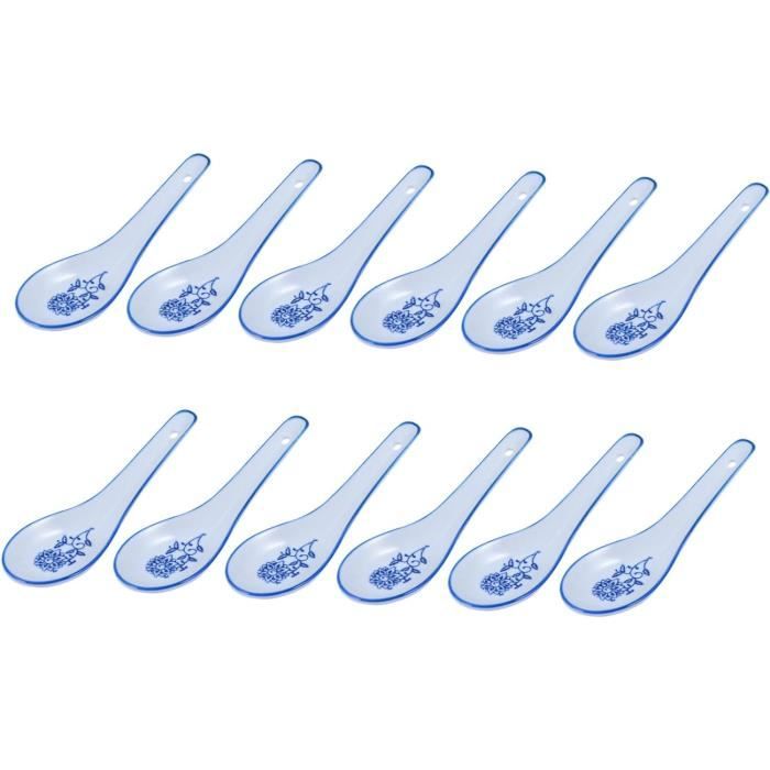 Lot De 6 Cuillères à Soupe En Mélamine Asiatique En Céramique Pour