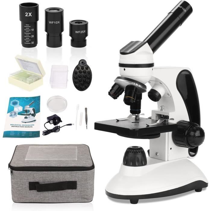 Microscope Enfant X1200 LED – Métal, Valisette + Accessoires – 8 Ans – WDK PARTNER