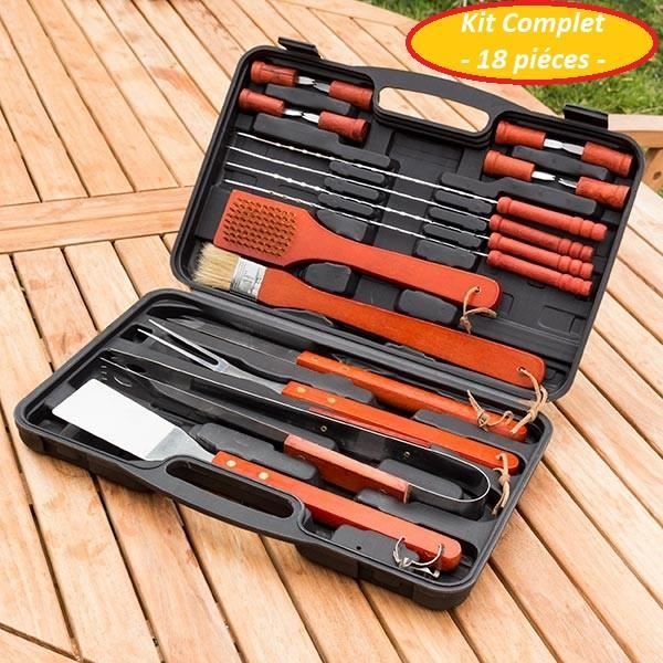 Mallette compléte pour barbecue 18 piéces BBQ Cdiscount Jardin