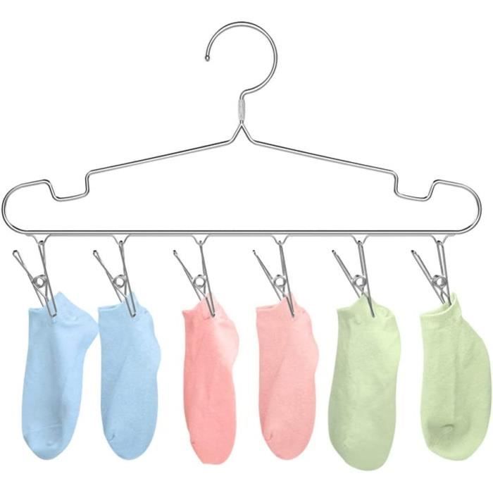Lot De 2 Séchoirs à Chaussettes En Acier Inoxydable Avec 40 Clips Petit Sechoir A Linge Coupe Vent Pour Chaussettes Sous Vetements Serviettes Et Chaussures 89868986