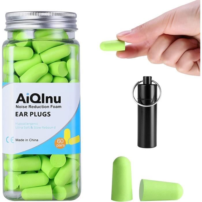 Bouchons D'oreille Silicone Réutilisables - Réduction Bruit 35 DB - 3 Tailles D'embouts (S-M-L) - Pour Sommeil, étude, Voyage