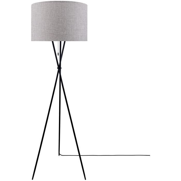 YUENSLIGHTING Lot De 2 Lampadaires Trépied Industriel Noir – Col De Cygne Réglable, 5m Câble + Interrupteur Au Pied – 68-180 Cm