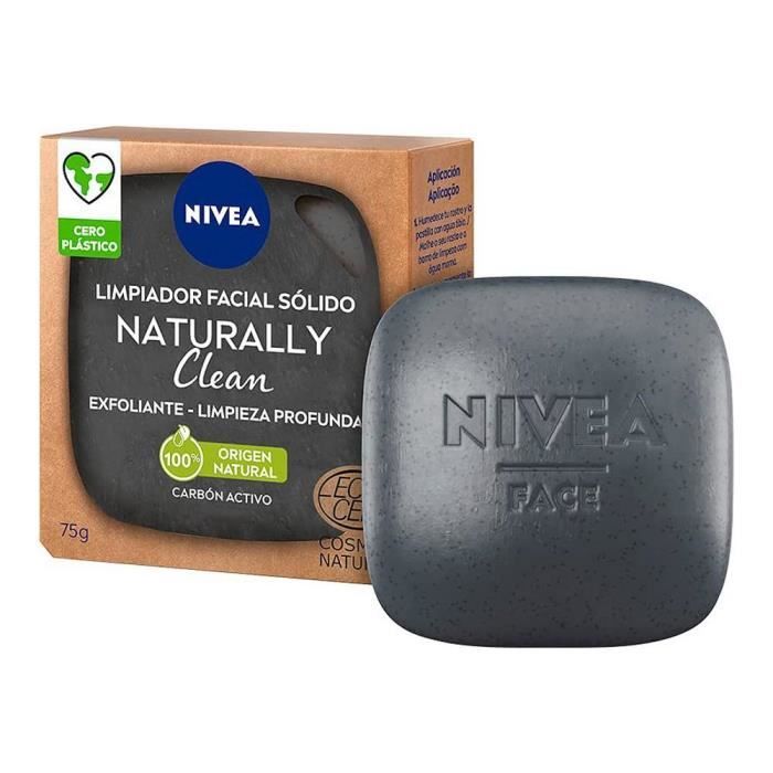 Nettoyant visage Naturally Clean Nivea Solide Exfoliant Charbon actif