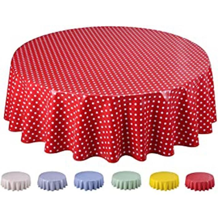 Nappe Toile Ciree Pvc Ronde 160 Cm Petit Pois Rouge Cdiscount Maison