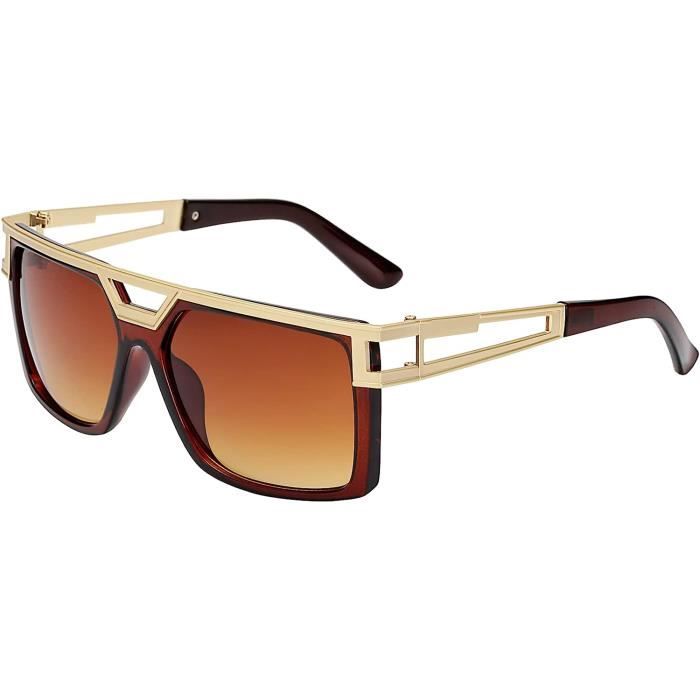 R tro Classique Lunettes De Soleil Plateau Plat Cadre M tallique