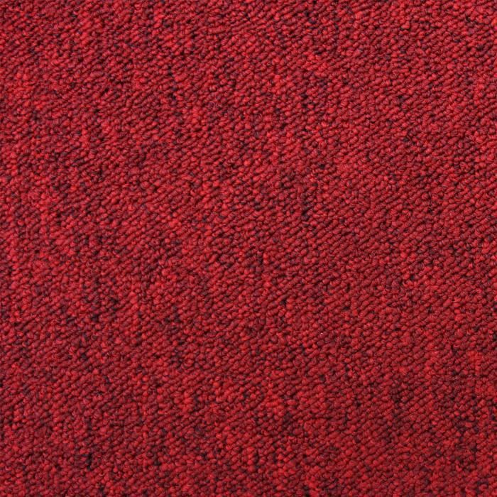 Dalle de Moquette Ultra-Résistant Couleur Rouge Ecarlate, Paquet de 20 Dalles de 50cm x 50cm (Superficie de 5m²)