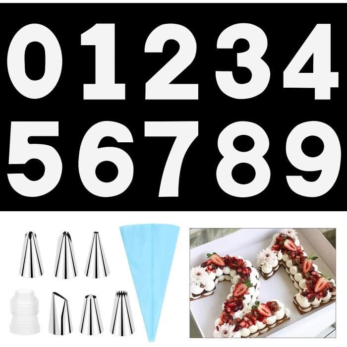 Moules A Gateau En Forme De Chiffre De 0 A 9 25 4 Cm Pochoirs Avec 6 Embouts De Glacage Et Poches A Patisserie Pour Mariage A565 Cdiscount Maison