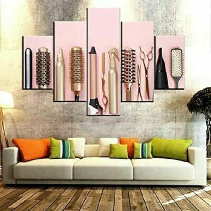 QITEX Poster One Piece 30x40cm (Sans Cadre) Noir et Blanc - Femme Cheveux Bouclés Perm Coiffure - Salon de Coiffure Toile Affiches pour Décor