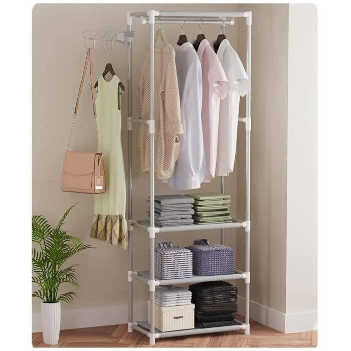 120×160×40cm Rétro Magasin De Vêtements Tringle à vêtements//Commodité Pratique Porte Manteau//Haute Qualité//Durable//Noir