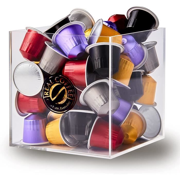 Lot de 45 capsules mixtes pour Nespresso avec cube de rangement 45 dosettes en aluminium 5