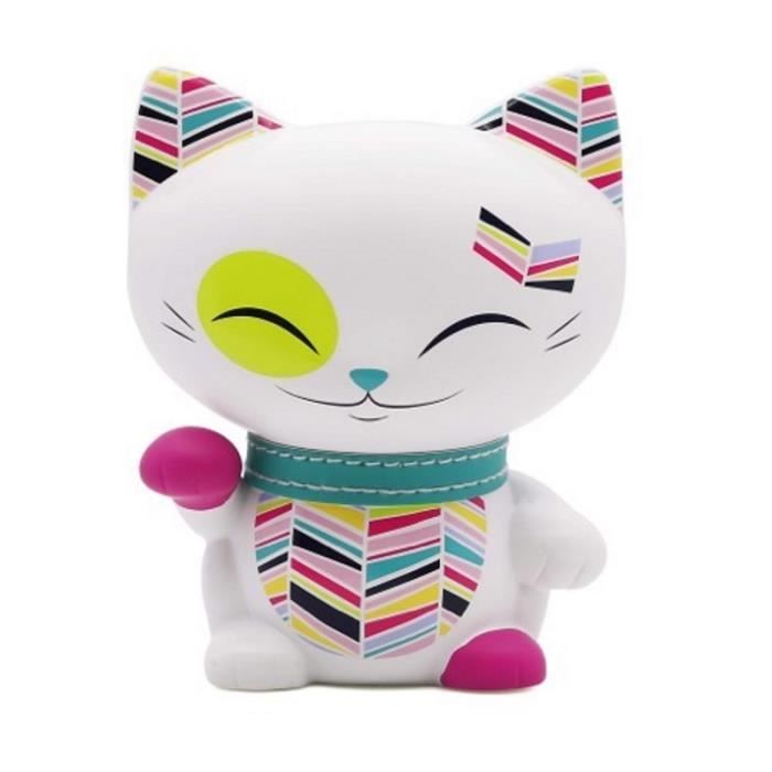 Chat Porte Bonheur Mani The Lucky Cat Blanc Collier Turquoise Cdiscount Jeux Jouets