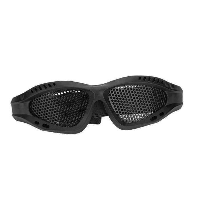 YOSOO Lunettes de Tir Lunettes de jeu CS en maille métallique Airsoft Eye Protection avec sangle réglable (noir)