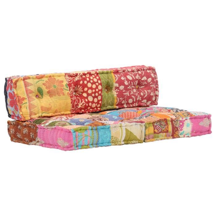 Lizhushop Coussin de canapé palette Multicolore Tissu Patchwork