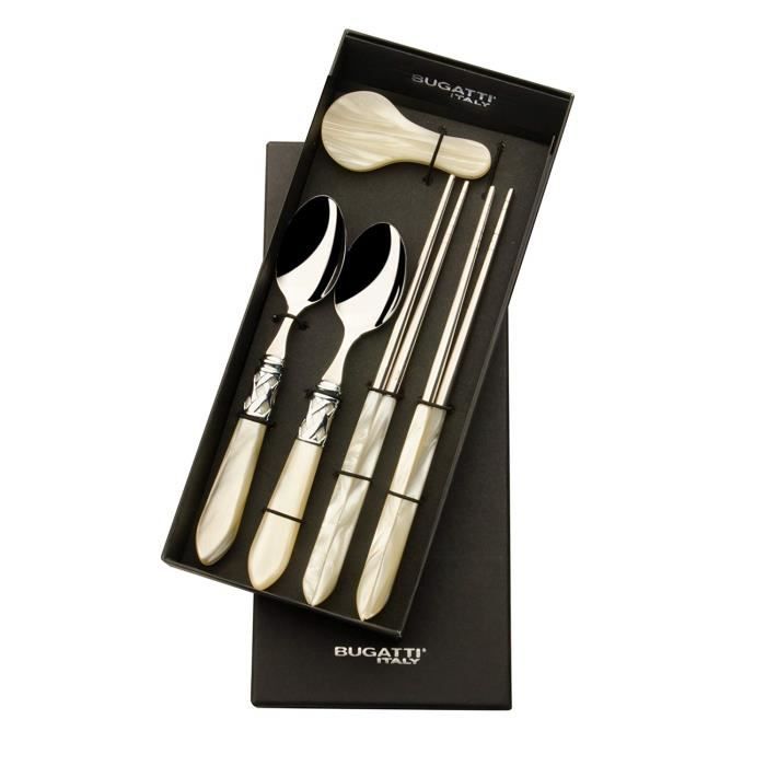 Bugatti ALCAM-N4226 / 2 Cucchiaio di Aladino e la forchetta, Acciaio Acrilico/Inox, Multicolori, 31,5 x 14 x 3 cm