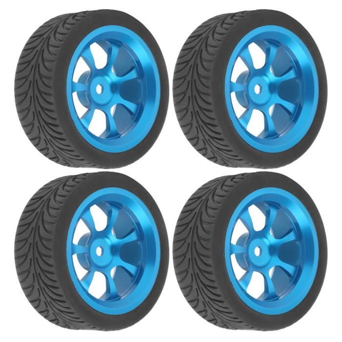 4 Pcs 1/28 Mises à Niveau de Voiture RC Ensemble de Roues de Pneu Pièces de Rechange Pneus de Stylage de Voiture Remplacement pour WLtoys K969 K979 K989 P929 Argent