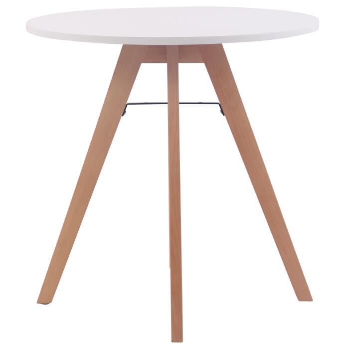 table de cuisine viktor - clp - moderne - blanc - 75 cm - rond