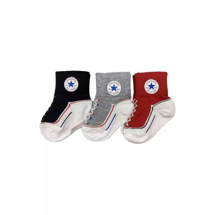 Chaussettes Converse Lightweight pack de 3 Rouge pour Enfant -Converse- Taille :2-3 ans