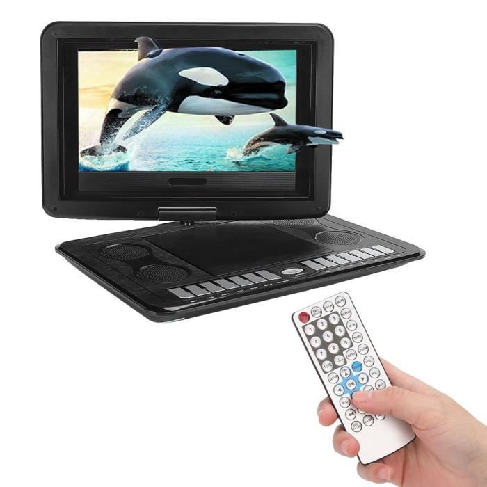 13.9'' Lecteur DVD portable Batterie Rechargeable Intégrée Rotatif USB SVCD VCD CD CD‑R/RW CQ003