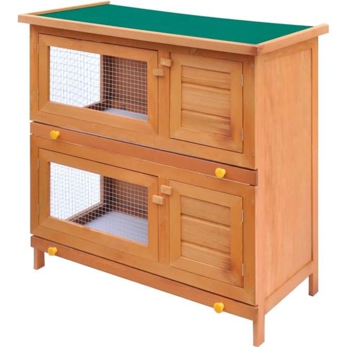 Meilleurs prix pour Clapier d'extérieur Enclos poulailler - Parc Cage lapin Extérieur - Enclos pour petits animaux 4 portes Bois