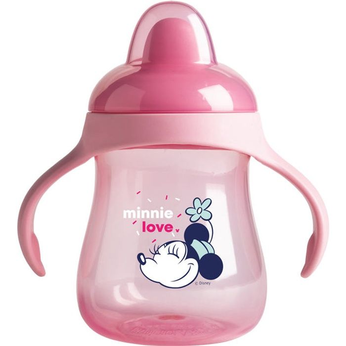 DISNEY Tasse à bec + anses Minnie confettis - 250 ml - En polypropylène