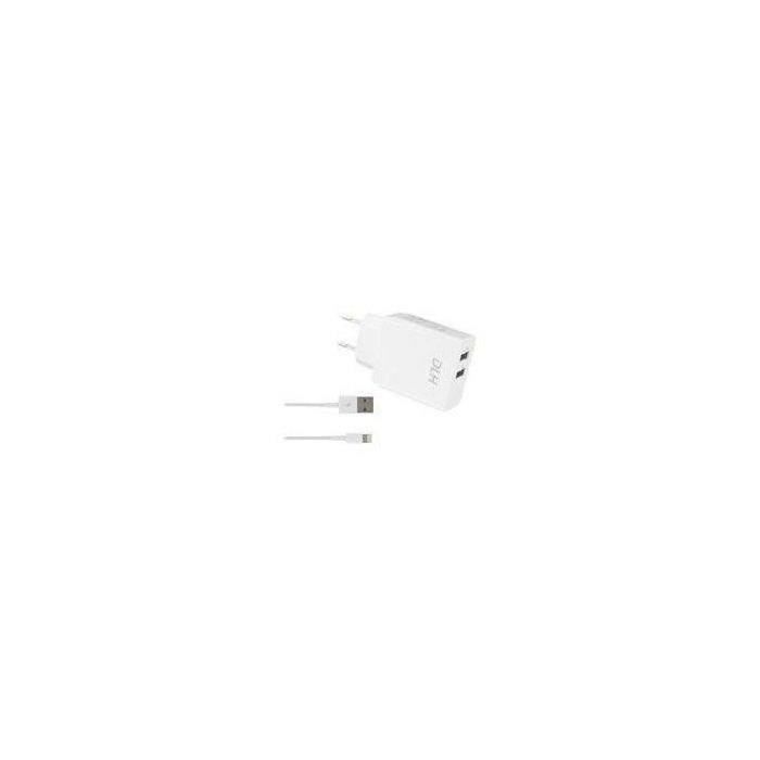 DLH Chargeur secteur Apple avec câble Lightning - 2 ports USB - Blanc