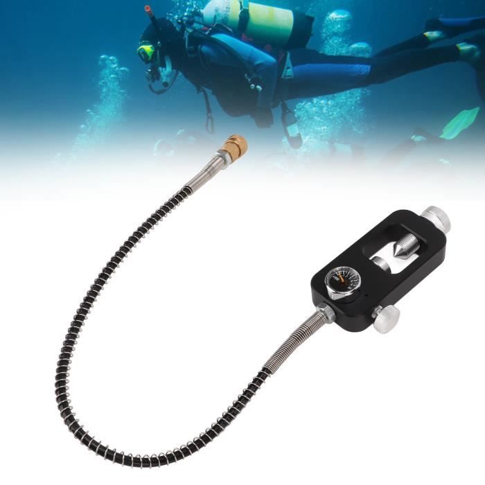 Valve De Remplissage Plongée PCP DIN 300 Bars - Acier Inoxydable, Raccord Noir