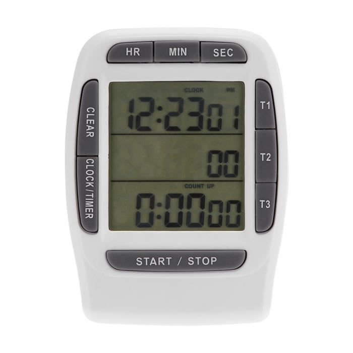 Minuterie Magnétique 4 Canaux Avec écran LCD - Idéale Pour Cuisine, Sport, Devoirs Et Réunions