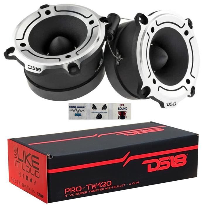 DS18 PRO-TWX1 Super Tweeter en plata - 1 pulgadas, marco de aluminio y