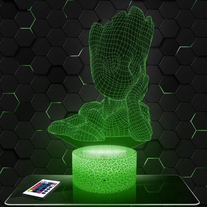 Lampe LED 3D Groot avec socle au choix