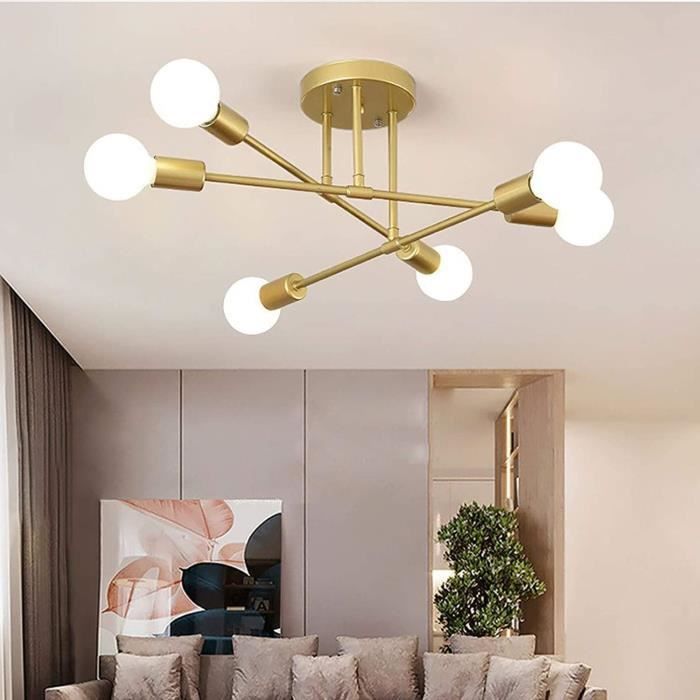 Plafonnier Led Moderne, 6 Lumières Rétro Lustre Lampe Suspension ...