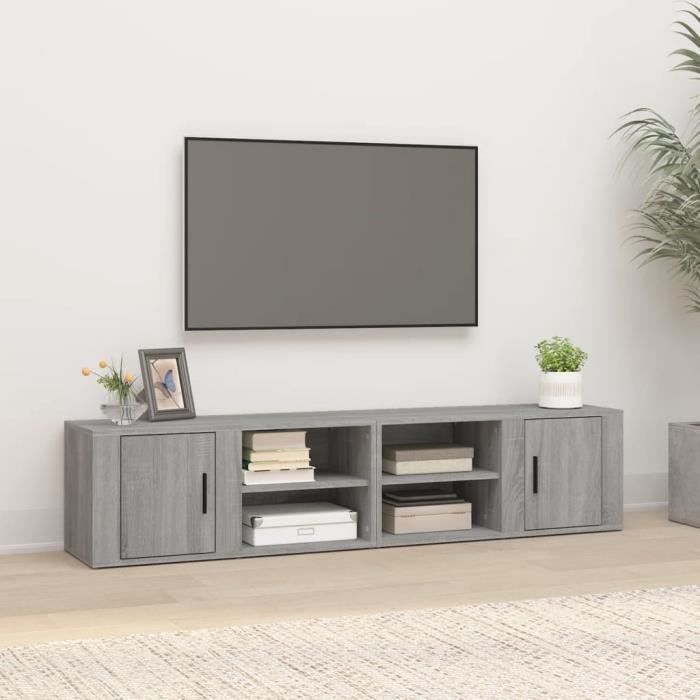 famirosa meubles tv 2 pcs sonoma gris 80x31,5x36 cm bois d'ingénierie-449