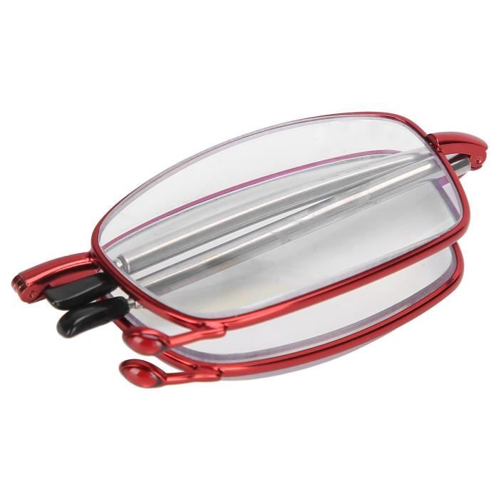 Lunettes De Lecture Pliables Anti-lumière Bleue - Monture Métal Rouge, 2.5X